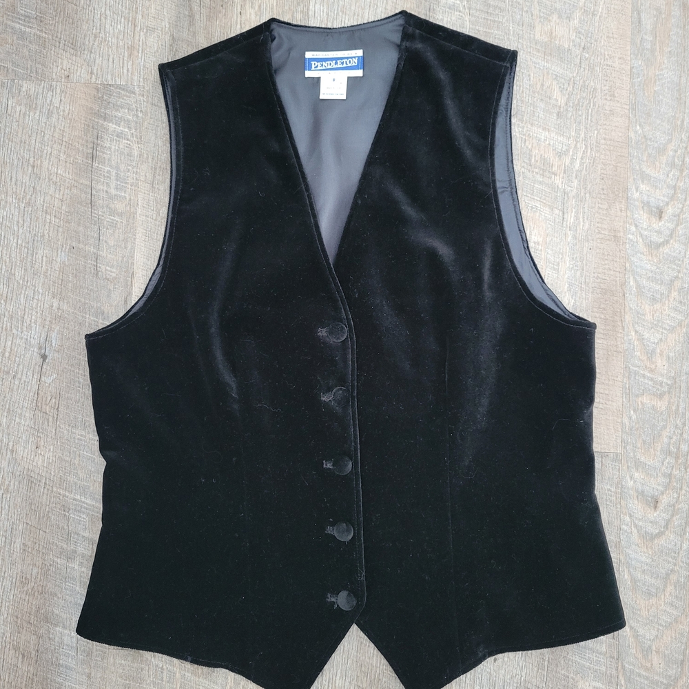 Pendleton Black Velvet Vest 8